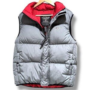 Polo Jeans Co Puffer Vest Grey/Red Vintage Medium 23x29